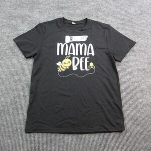 Mama Bee Shirt Womens M Black Graphic Cotton Crew Neck Casual Graphic Tee NWOT